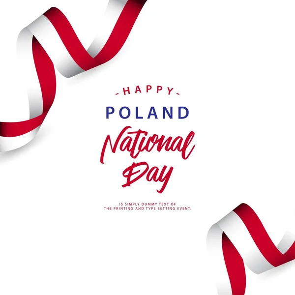 Gelukkig Polen nationale dag vector sjabloonontwerp illustratie — Stockvector