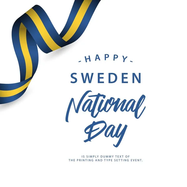 Szczęśliwy Szwecja Narodowy Dzień wektor szablon projekt ilustracja — Wektor stockowy