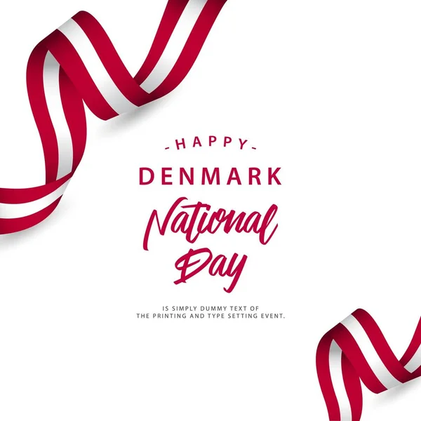 Gelukkig Denemarken nationale dag vector sjabloonontwerp illustratie — Stockvector