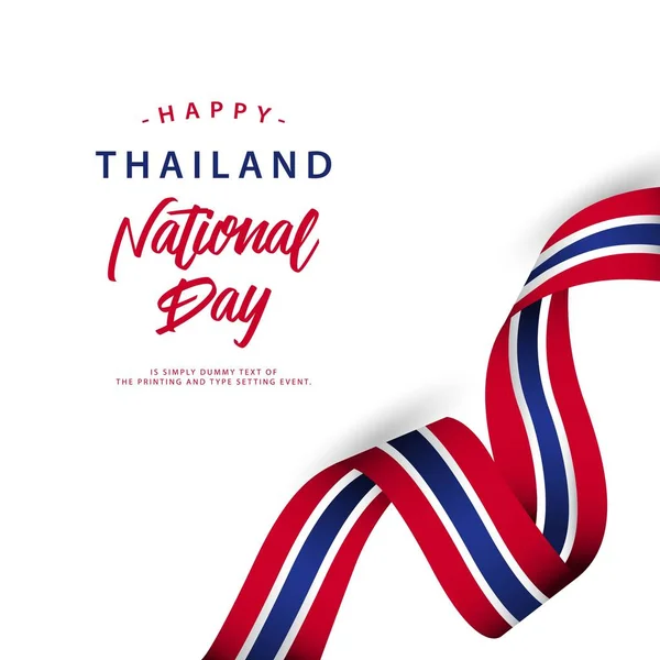 Feliz Día Nacional de Tailandia Vector Plantilla Diseño Ilustración — Vector de stock