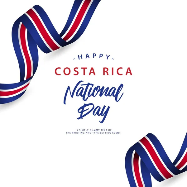 Feliz Día Nacional de Costa Rica Vector Plantilla Diseño Ilustración — Archivo Imágenes Vectoriales