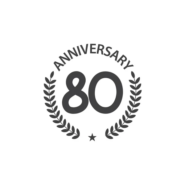 80 வது ஆண்டுவிழா வெக்டர் டெம்ப்ளேட் வடிவமைப்பு விளக்கம் — ஸ்டாக் வெக்டார்