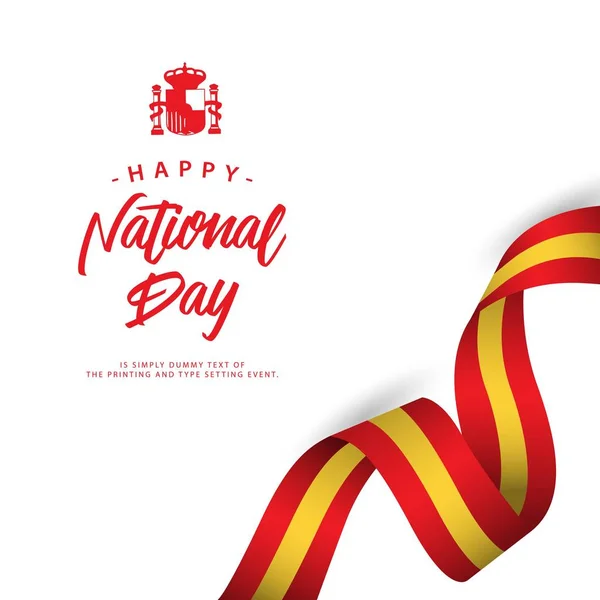 Happy Spain National Day Vector Template Design Illustration — Stock Vector