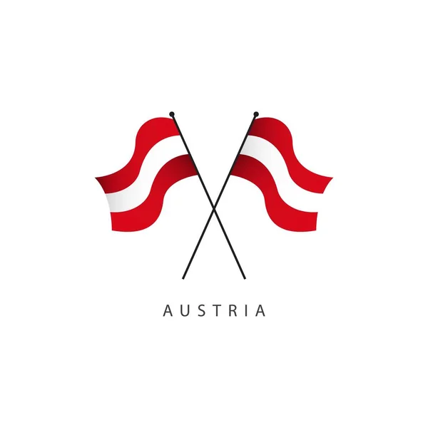 Áustria Bandeira Vector Template Design Ilustração — Vetor de Stock