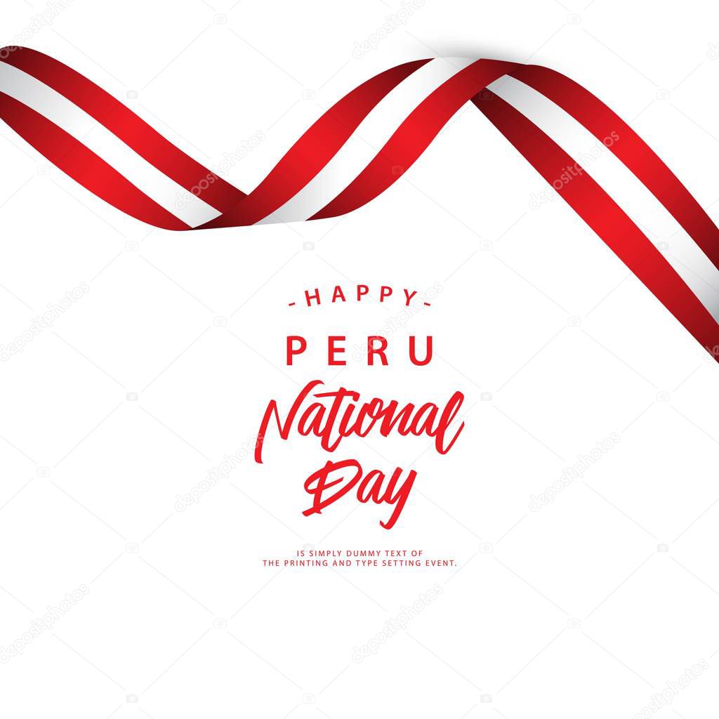 Happy Peru National Day Vector Template Illustration