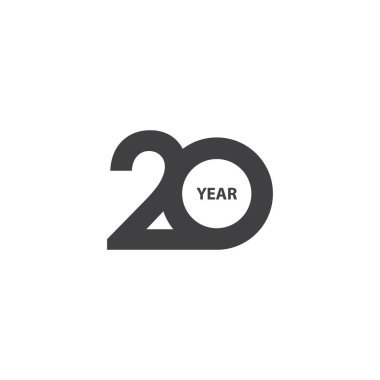 20 Yıl Yıldönümü Vektör Şablon Tasarımı İllüstrasyonu