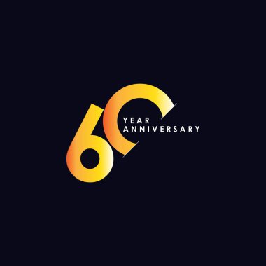 60 Yıl Yıldönümü Vektör Şablonu Tasarım İllüstrasyonu