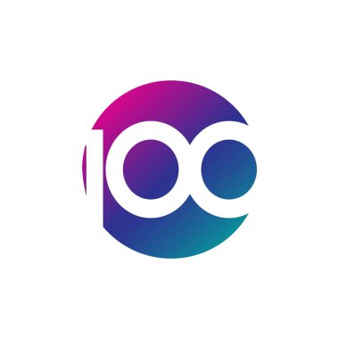 100 Yıl Yıldönümü Vektör Şablonu Tasarımı Çizimi