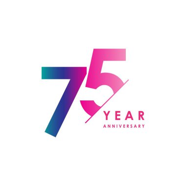 75 Yıl Yıldönümü Vektör Şablonu Çizimi