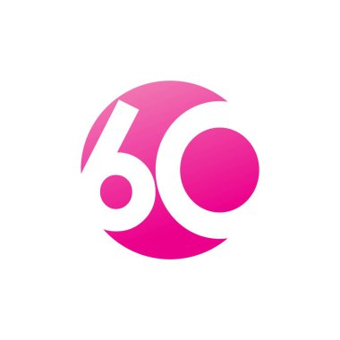 60 Yıl Yıldönümü Vektör Şablonu Tasarım İllüstrasyonu