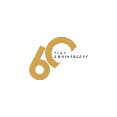 60 Yıl Yıldönümü Vektör Şablonu Tasarım İllüstrasyonu
