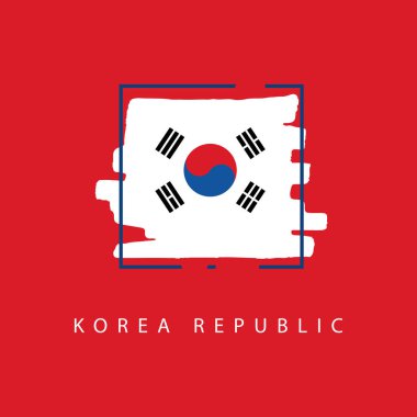 Kore Cumhuriyeti Fırça Logo Vektör Şablon tasarım İllüstrasyon