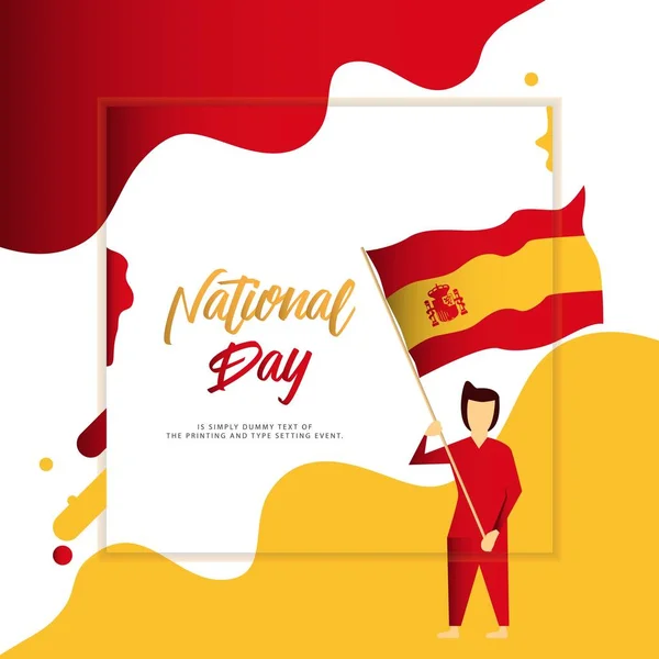 Happy Spain National Day Vector Template Design Illustration — Stock Vector