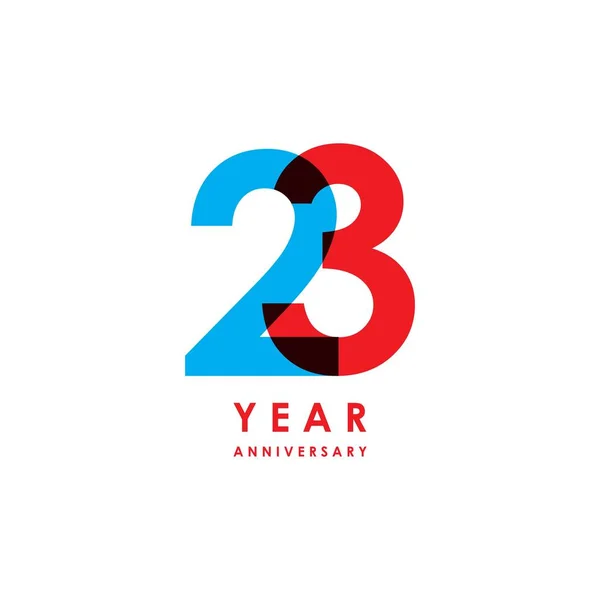 23 Anos Anniversary Vector Template Design Ilustração —  Vetores de Stock