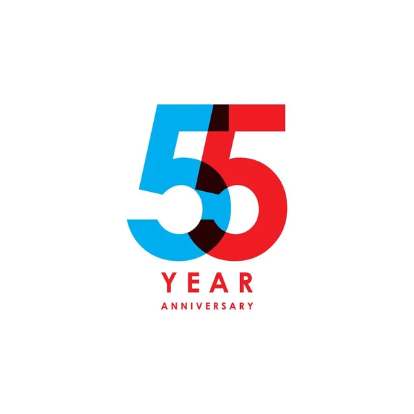 55 Jahre Jubiläum Vector Template Design Illustration — Stockvektor