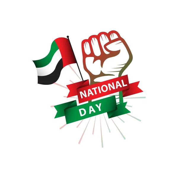 UAE National Day Flag Vector Template Design Ilustração — Vetor de Stock
