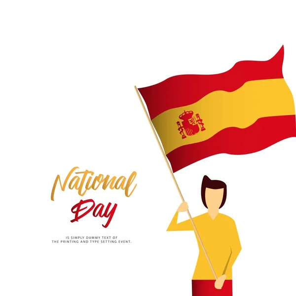 Happy Spain National Day Vector Template Design Illustration — Stock Vector