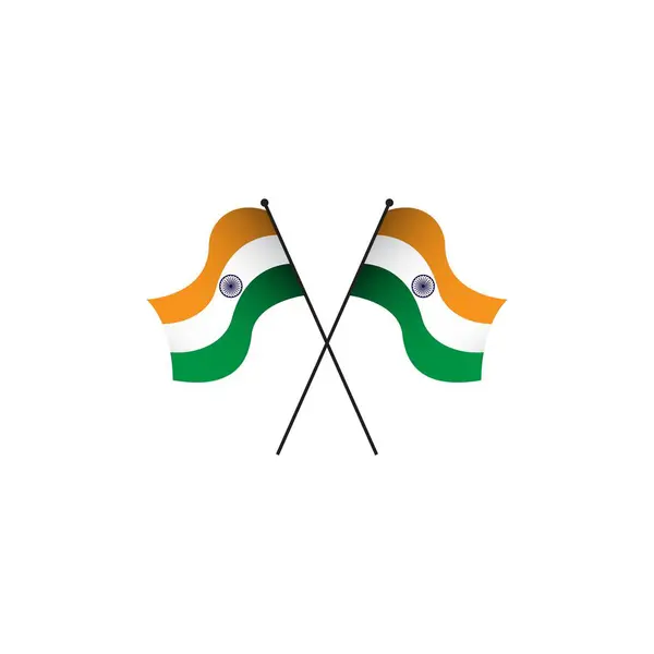 Índia Bandeira Vector Template Design Ilustração —  Vetores de Stock