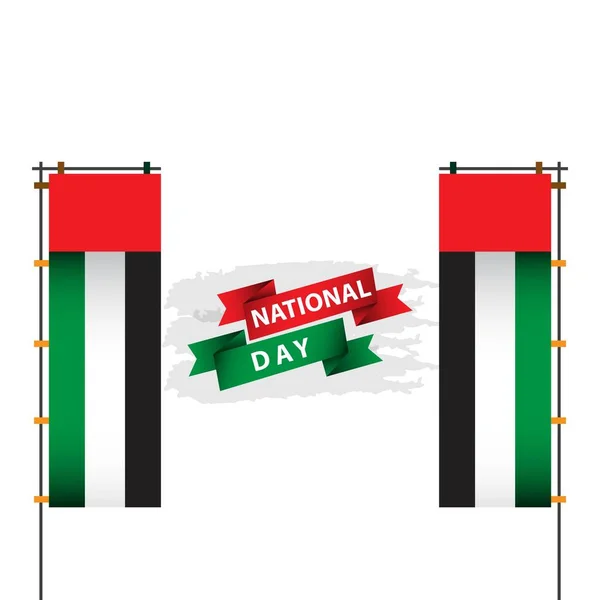 UAE National Day Flag Vector Template Design Ilustração — Vetor de Stock