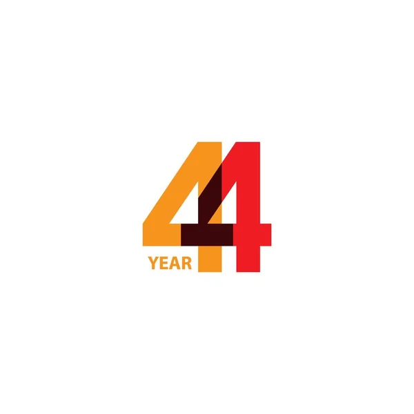 44 Year Anniversary Vector Template Design Illustration — Stock Vector