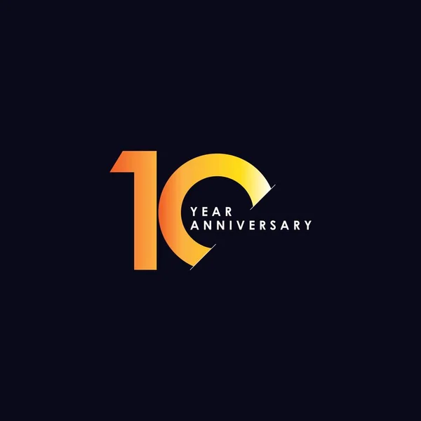 10 Jahre Jubiläum Vector Template Design Illustration — Stockvektor