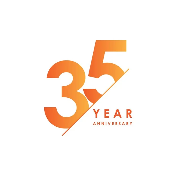 35 Anos Anniversary Vector Template Design Ilustração — Vetor de Stock