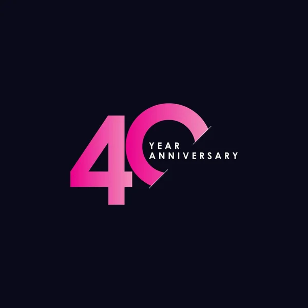 40 Year Anniversary Vector Template Design Illustration — Stock Vector