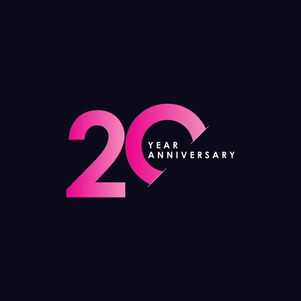 20 주년 Vector Template Design Illustration — 스톡 벡터