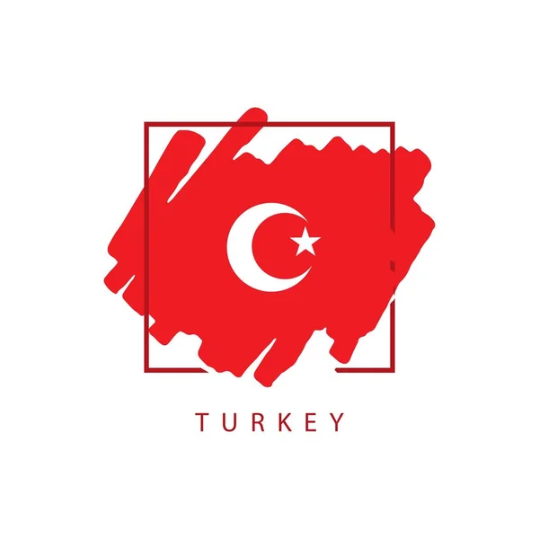 Turkey Brush Logo Vector Template Design Illustration — Stock Vector