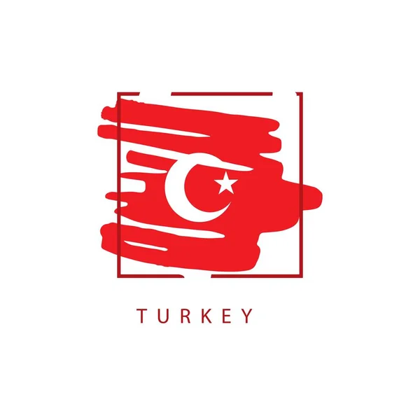 Turquía Pincel Logo Vector Plantilla Diseño Ilustración — Vector de stock