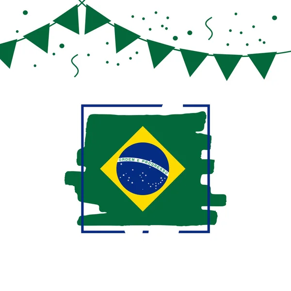 Brasil Brush Logo Vector Template Design Ilustração — Vetor de Stock
