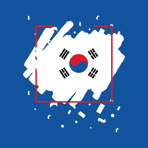Corea República Cepillo Logo Vector Plantilla Diseño Ilustración — Vector de stock