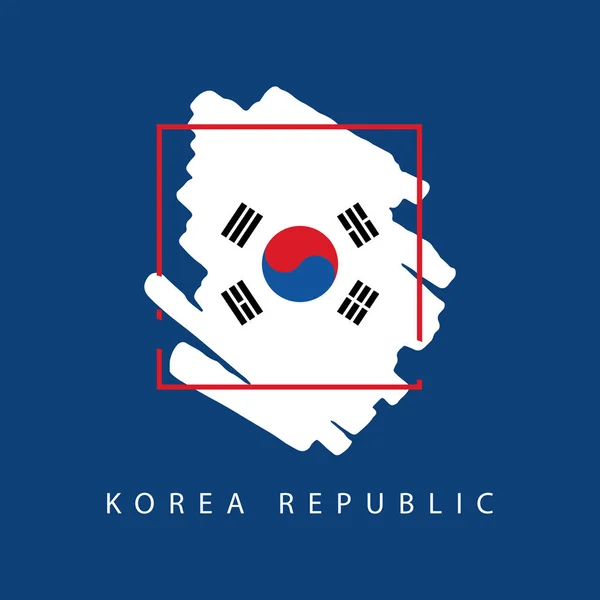 Korea Republiken borste logo vektor mall design illustration — Stock vektor