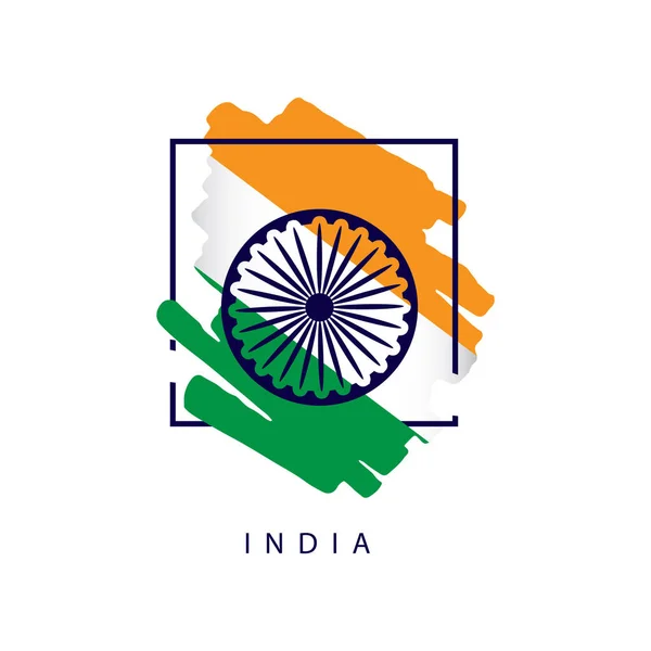 Índia Brush Logo Vector Template Design Ilustração —  Vetores de Stock