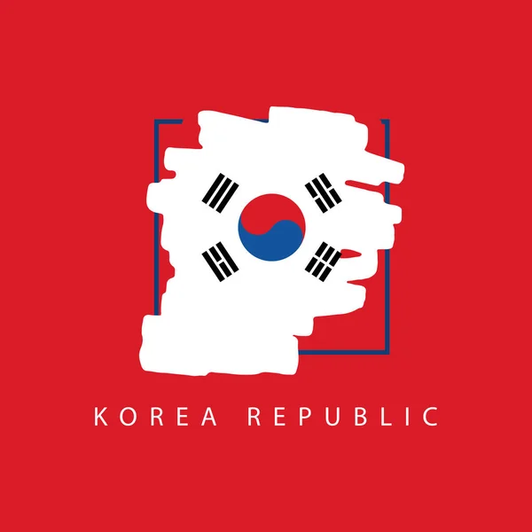 Korea Republiken borste logo vektor mall design illustration — Stock vektor