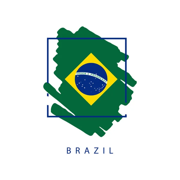 Brasil Pincel Logo Vector Plantilla Diseño Ilustración — Archivo Imágenes Vectoriales