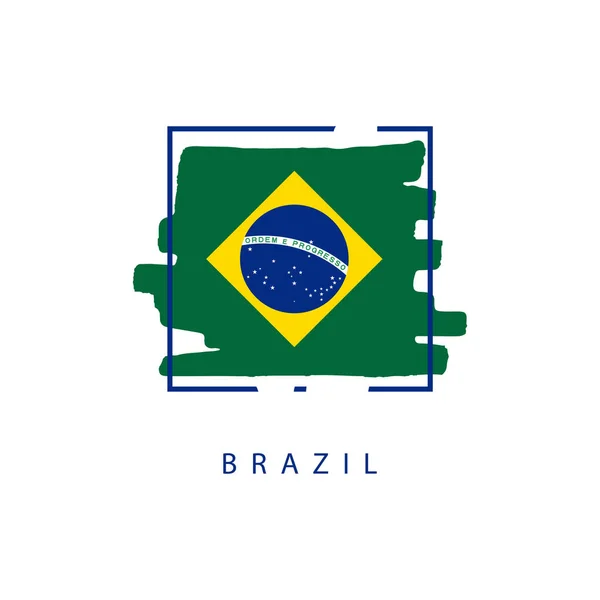 Σχεδίαση πινέλου με λογότυπο της Βραζιλίας — Διανυσματικό Αρχείο