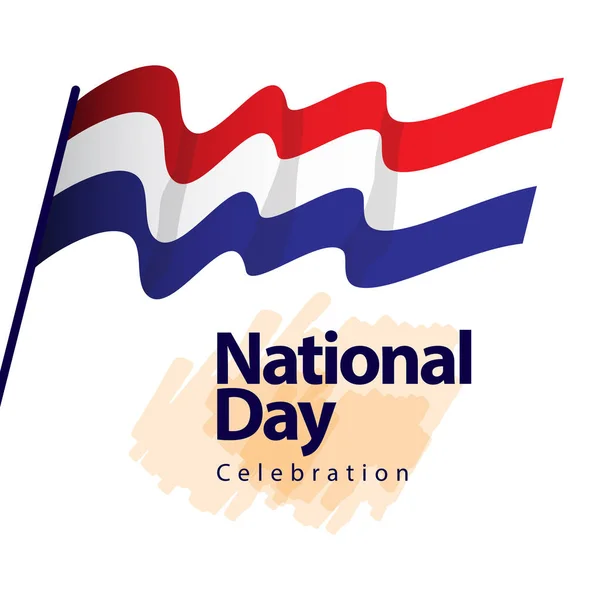 Celebración del Día Nacional de los Países Bajos Vector Template Design Illustration — Vector de stock