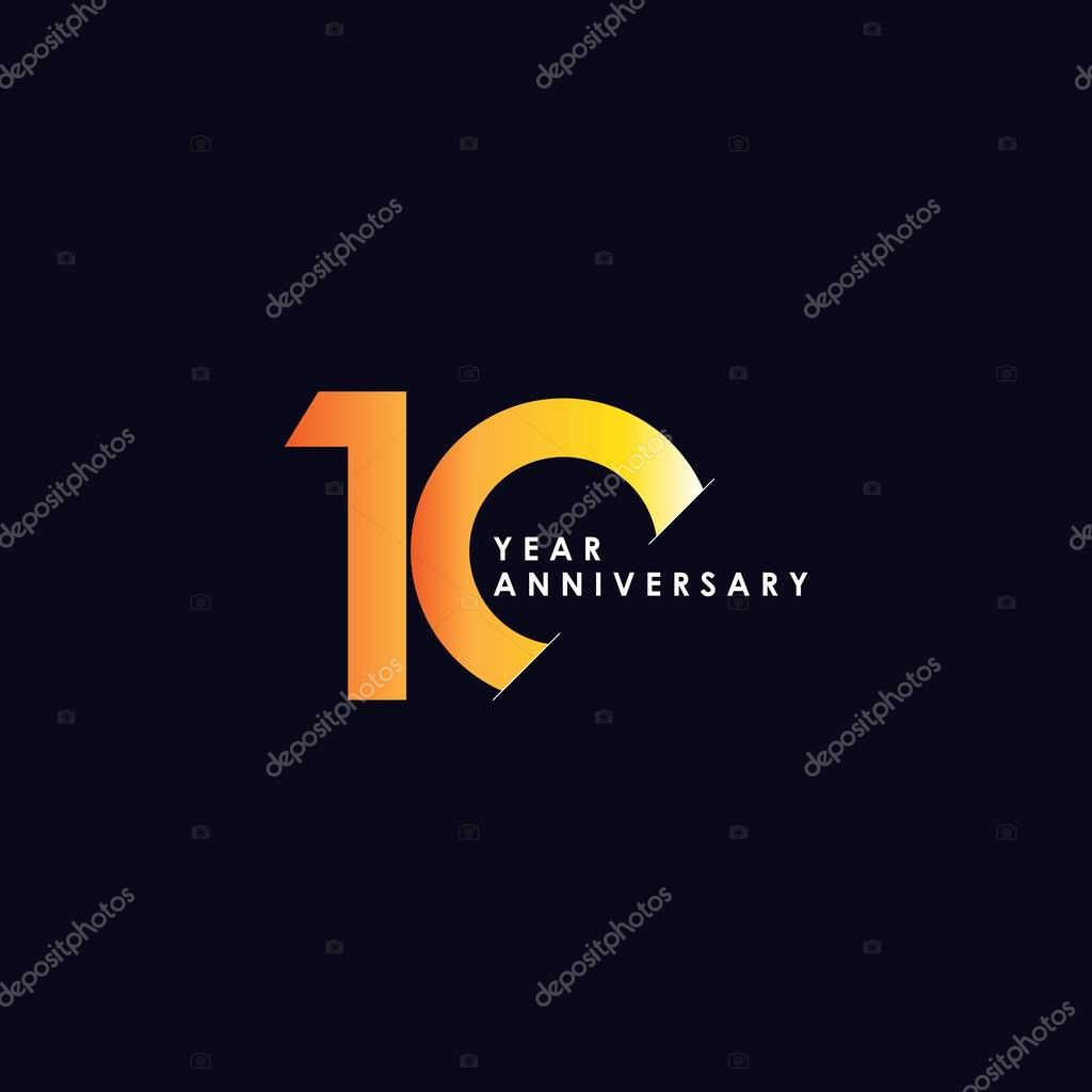 10 Year Anniversary Vector Template Design Illustration