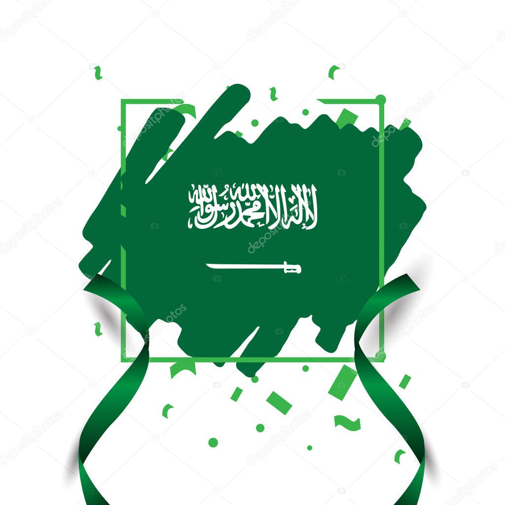 Saudi Arabia Brush Logo Vector Template Design Illustration