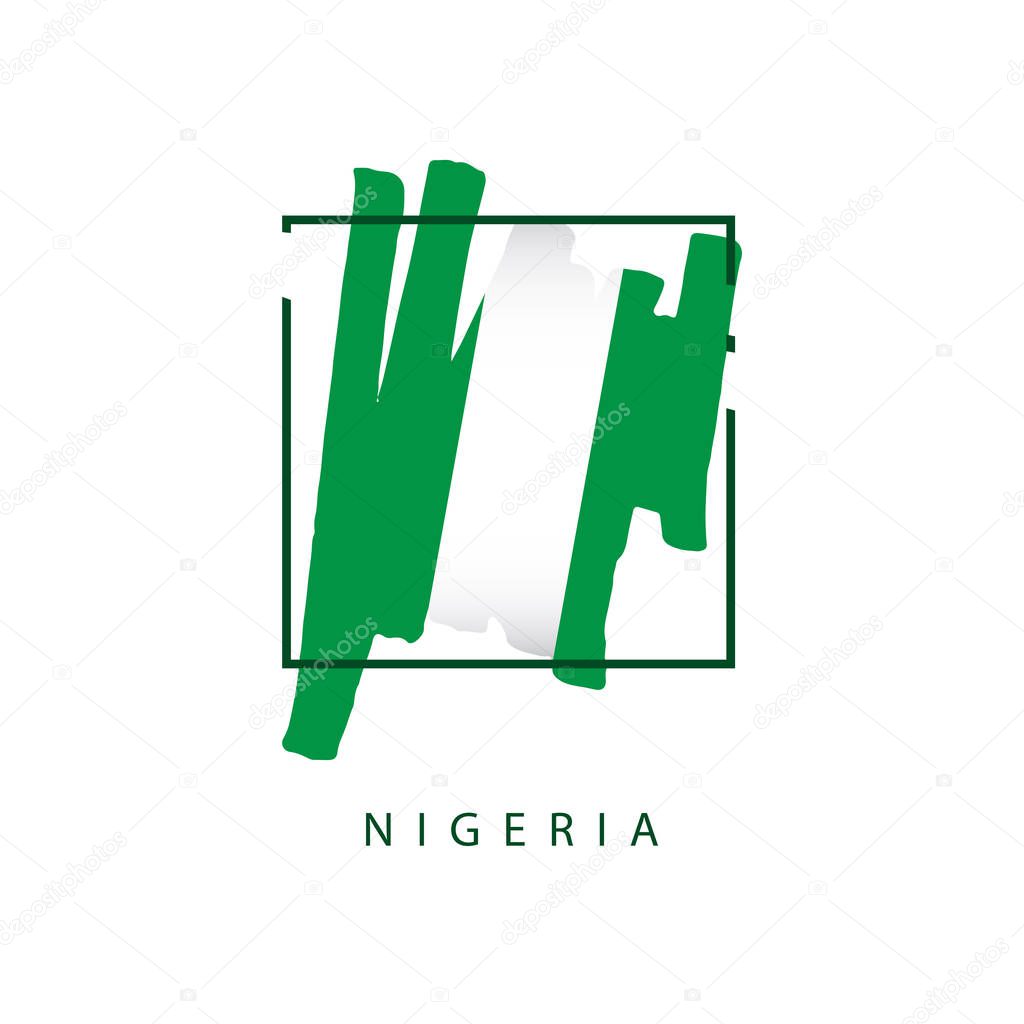 Nigeria Brush Logo Vector Template Design Illustration