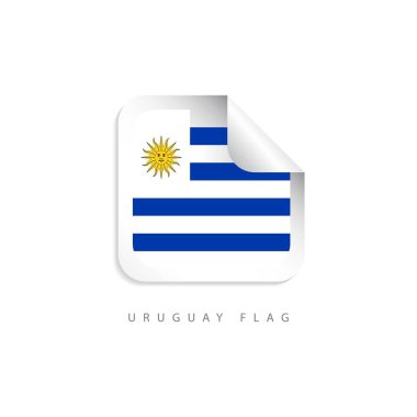 Uruguay Etiket Bayrakları Vektör Şablontasarım İllüstrasyon