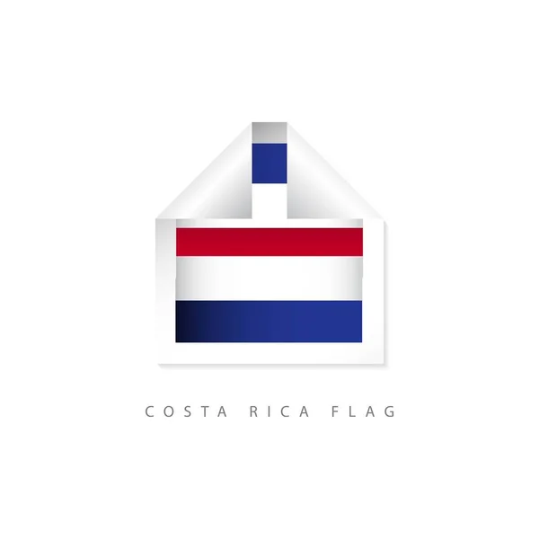 Costa rica label flaggen vektor vorlage design illustration — Stockvektor