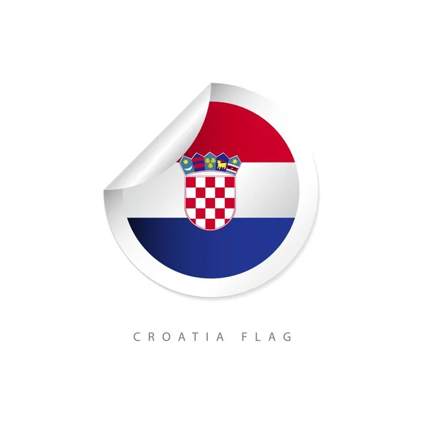 Croácia Label Flags Vector Template Design Ilustração — Vetor de Stock