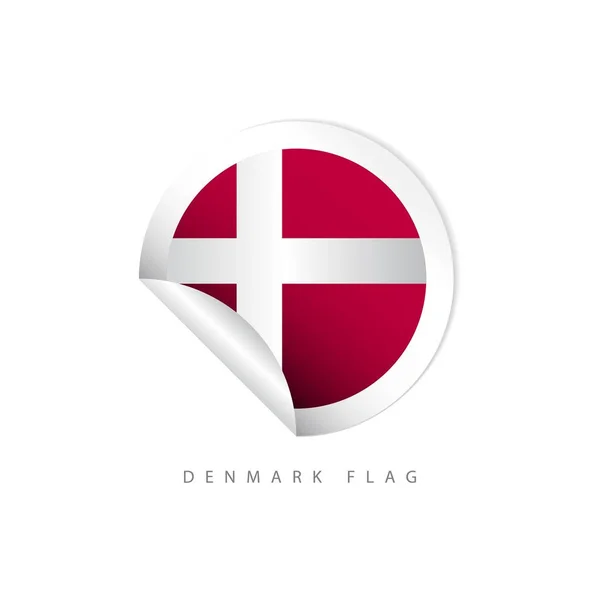 Illustration de conception de modèle vectoriel de drapeaux d'étiquette du Danemark — Image vectorielle