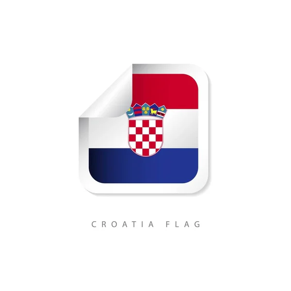 Croacia Banderas de la etiqueta Vector Plantilla Diseño Ilustración — Archivo Imágenes Vectoriales