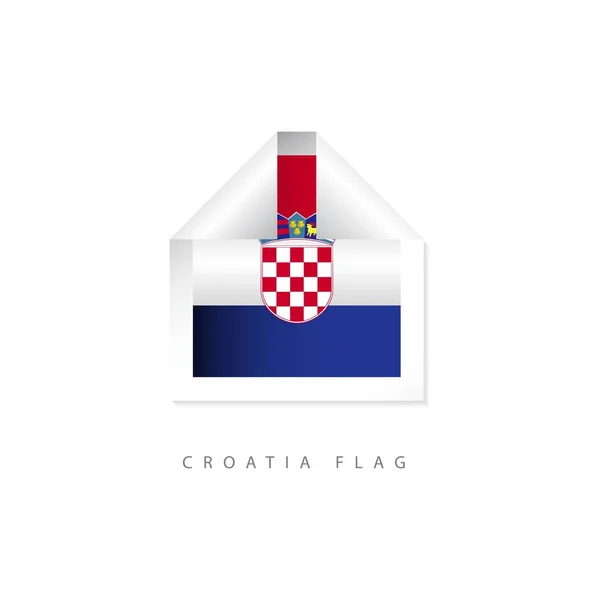 Croacia Banderas de la etiqueta Vector Plantilla Diseño Ilustración — Archivo Imágenes Vectoriales