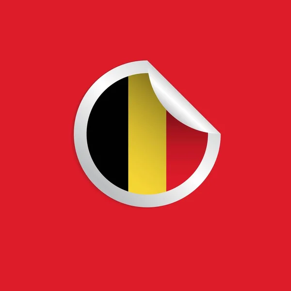 Belçika Etiket Bayrakları Vektör Şablonu Tasarım İllüstrasyon — Stok Vektör