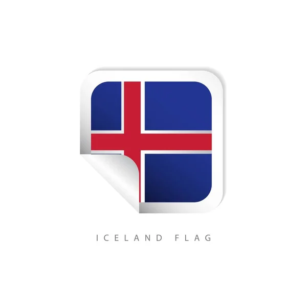 Illustration de conception de modèle vectoriel de drapeaux d'étiquette d'Islande — Image vectorielle