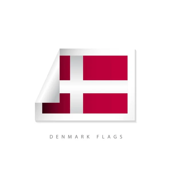 Banderas de etiqueta de Dinamarca Vector Template Design Illustration — Vector de stock